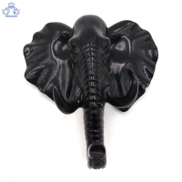 Elephant Head Single Wall Hook/Hanger Animal Shaped Coat Hat Hook Heavy Duty, Rustic, Decorative Gift, Black