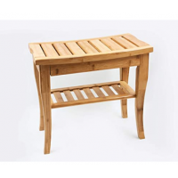 Bamboo Bench Seat with Storage Shelf