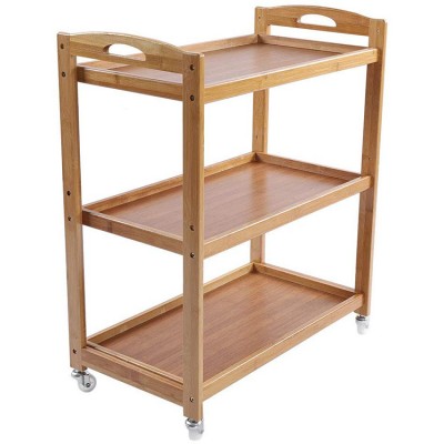 Bamboo Healthy Food Storage Kitchen Trolley For Home