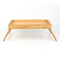 Bamboo Lap Breakfast Bed Tray With Folding Leg