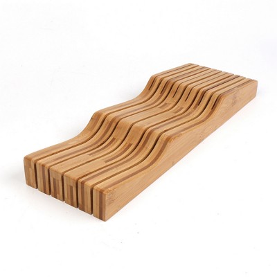 Eco-Friendly Kitchen Magnetic Bamboo Knife Block