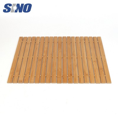 Bamboo Thin Non-Slip Bathroom Floor Spa Bath Mat