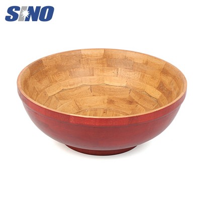 Popular Tableware Decoration Red Bamboo Color Salad Bowl