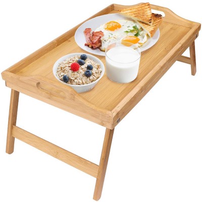 Durable Foldable Legs Breakfast Table Bamboo Bed Tray