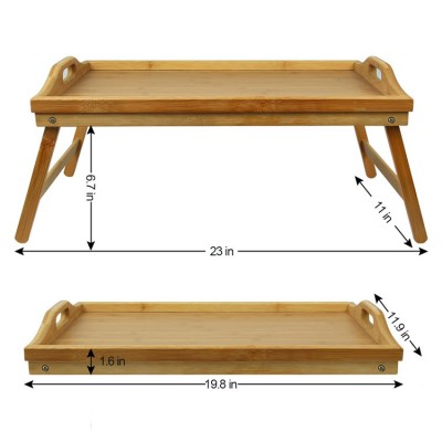 Rectangular Folding Tray with Legs Bamboo Tray Table