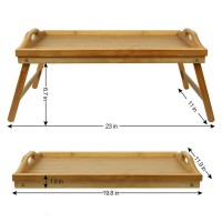 Rectangular Folding Tray with Legs Bamboo Tray Table